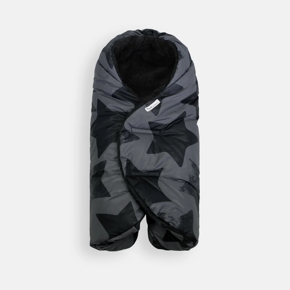7 A.M Enfant Nido Wrap Swaddle in black 0-6 months